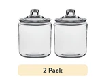 (2 Pack) Anchor Hocking Heritage Hill Glass Jar With Lid, 1 Gallon, Well Suited. Fixed Price $25.00.
