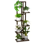 Romguar Craft 6 Tier Bamboo Plant Stand Indoor, Wood Tall Flower Holder Brown. Fixed Price $48.90.