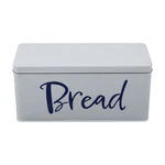 New Farmhouse White & Blue Tin Metal Fitted Lid Rectangular Bread Storage Box. Fixed Price $19.99.