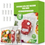 Riwusi 30PCS Reusable Vacuum Sealer Bags For Food With Air Valve & 10 Cl.... Fixed Price $30.45.
