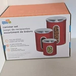 Honey Do Red 3 Piece Set Of Nesting Stainless Steel Kitchen Canisters New. Fixed Price $29.99.