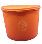 Vintage Tupperware Orange Servalier Canister 1626-2 Sunburst Lid 1205-4. Fixed Price $12.79.