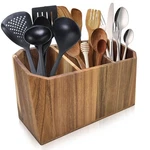 Large Kitchen Utensil Holder For Countertop Acacia Wood Organize. Fixed Price $59.92.