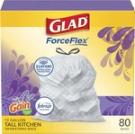 Glad Forceflex Tall Kitchen Drawstring Trash Bags, 13 Gal, Gain Lavender, 80 Ct. Fixed Price $26.12.