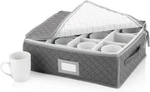 Stack Store Plus More China Cup Chest - Quilted Storage, Gray. Fixed Price $30.54.