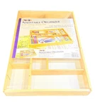 Lipper 1379 Wood Adjustable Drawer Organizer With Sliding Acrylic Top Nwt. Fixed Price $24.99.