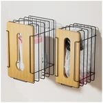 Stylstoreazy 2 Pack Wall Mount Grocery Bag Holder Bamboo Top Black Large. Fixed Price $16.36.