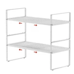 Jkxoo 2PACK Expandable Cabinet Shelf Organizers, Stackable Metal Shelves Exte.... Fixed Price $72.17.