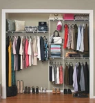 Wire Closet Organizer System, Adjustable From 5 8 Ft., With Shelves, Hardware. Fixed Price $108.63.
