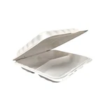 Ecopax PP883 White 8"X8"X3" Square Polypro Compartment Pebble Box Hinged Cont. Fixed Price $61.99.