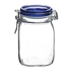 Bormioli Rocco Fido Square Jaw With Blue Lid, 33.75 Fl Oz, Clear. Fixed Price $27.99.