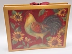 Cr Gibson Morning Song Recipe Organizer Binder Rooster Sunflower Set. Fixed Price $11.99.