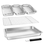 Best Vikeyhome Grill Carry System, 6-PIECE Stainless Steel Large Food Prep Tray. Fixed Price $61.90.