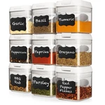 9 Pc Airtight Food Storage Containers - Bpa Clear Plastic Snack & Spice Conta.... Fixed Price $60.52.