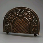 Dutch Antique Copper Embossed Heritage Napkin Holder. Fixed Price $13.50.