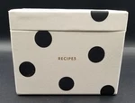 Kate Spade Ny Polka Dot Fabric Covered Recipe Box Black & White Unused. Fixed Price $18.79.