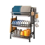 Hoisimdy 3-TIER Large Dish Drying Rack Carbon Steel Kitchen Drainer. Fixed Price $80.57.