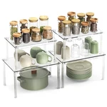 4PACK Acrylic Cabinet Organizer, Clear Shelf, Spice Rack Or.... Fixed Price $35.19.