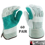 (60 Pair) West Chester Double Palm Split Leather Work Glove Size Large 500DP. Fixed Price $175.00.