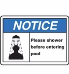 Accuform Signs MADM708VS Adhesive Vinyl Safety Sign, "notice Please Shower ..... Fixed Price $5.99.