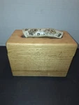 Vintage Handmade Recipe/wooden Box W/carved Antler Handle Primitive Farmhouse. Fixed Price $29.99.