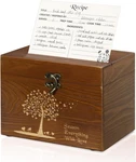 Vintage Recipe Box, Wooden Cards And Set, Organizer W/ 50 Blan. Fixed Price $28.45.