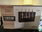The Rustic Home, Distressed Wooden Wall Wine Rack Stemware Glass Holder. Fixed Price $40.00.