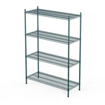 Aplss Nsf 4-TIER Green-epoxy Storage Shelves, 14"X36"X63", Moist&dry Environm.... Fixed Price $208.16.