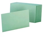Oxford Blank Color Index Cards 3" 5" Green 100 Per Pack 7320. Fixed Price $8.99.