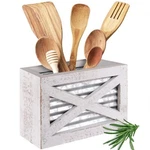Autumn Alley Rustic White Kitchen Utensil Holder- Farmhouse Crock. Fixed Price $22.99.