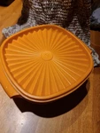 Vintage Tupperware Orange Servalier Bowl 838-4 Lid 839-3 Container Starburst. Fixed Price $10.00.