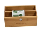 Lipper Platinum Bamboo 2 Slot Tea Bag Organizer Brown 808 Countertop Desk Box. Fixed Price $16.99.