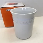 Le Creuset Stoneware Canister (missing Wooden Lid) 1.5 Qt. White Storage Jar. Fixed Price $24.00.