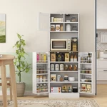 Homcom 66.5" Tall Kitchen Pantry Storage Cabinet With Microwave Stand White. Fixed Price $169.99.