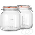 Qianfenie 2 Pack 79OZ Glass Jar With 6.8 Inches (h) X 6.3 (w), Clear. Fixed Price $74.49.