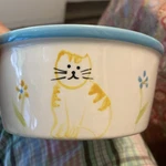 Casa Vero By Ack Ceramic 2 X 5.5 Whimsical Cat Food Water Bowl Dish Hand Made. Fixed Price $12.00.