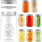 Miuyhji Wide Mouth Mason Jars 32 Oz With Lids 9-PACK , Canning Met.... Fixed Price $60.04.