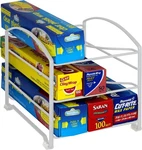 Kitchen Wrap Organizer Rack That Fits 9 Standard Foil & Paper Rolls. Fixed Price $24.99.