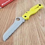 Spyderco Atlantic Salt Folding Knife 3.5" H2 Steel Blade Yellow Frn Handle 89SYL. Fixed Price $125.25.