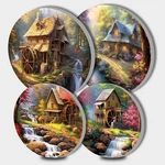 Tucocoo Rustic Cabin Electric Stove Burner Covers, Set Of 4 Round Burne.... Fixed Price $30.22.