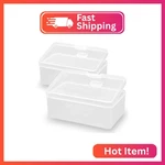 Farmer Mani 2 Pack Rectangle Plastic Clear Storage Containers Box (6.5 4.09. Fixed Price $22.43.