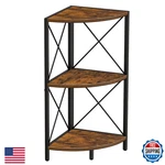 Snughome Corner Shelf With Metal Frame, 3 Tier Rustic Storage Organizer,. Fixed Price $56.83.