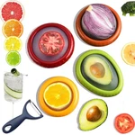5-PIECE Avocado Saver And Tomato Holder Set 4 Reusable Silicone Food Storag.... Fixed Price $15.15.