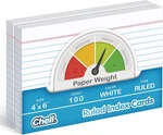 Chell Ruled Index Cards Inch Heavyweight, 100 Count, 4X6, White. Fixed Price $10.52.