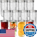 Cyclemore 24 Oz Wide Mouth Mason Jars 12 Pack Canning With Metal Airtight. Fixed Price $74.01.
