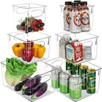 6 Pack Clear Plastic Storage Bin Container Set - Pantry Freezer Fridge Organizer. Fixed Price $50.99.