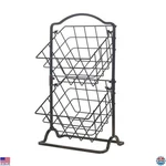 2-TIER Metal Countertop Fruit Storage Basket, Antique Black, Kitchen Organizer. Fixed Price $62.71.