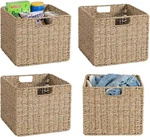 Seagrass Storage Baskets Set Of 4 - Large Wicker Organizers For Home & Pantry. Fixed Price $116.99.