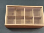 Vintage Tea Box Light Bamboo Wood & Acrylic Glass Hinged Lid 8 Compartments. Fixed Price $23.99.
