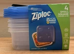 New Small Square Ziploc Food Containers 4 Pc Set W/lids - 3 CUP/1.5 Pt. Fixed Price $10.00.